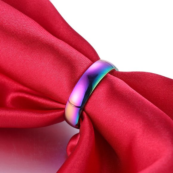 Stainless Steel Rainbow Ring, NWT - Picture 2 of 2